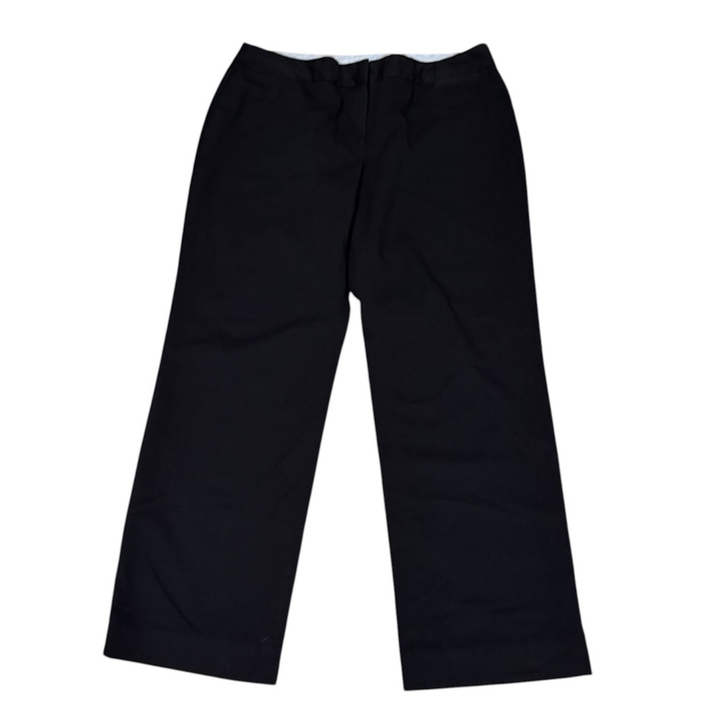 Liz Claiborne Womens Black Dress Pants Size 16 Straight Leg Stretch Trousers